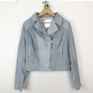 Anthropologie Vegan Suede Moto Gray Super Soft Jacket by Hei Hei Size: Medium